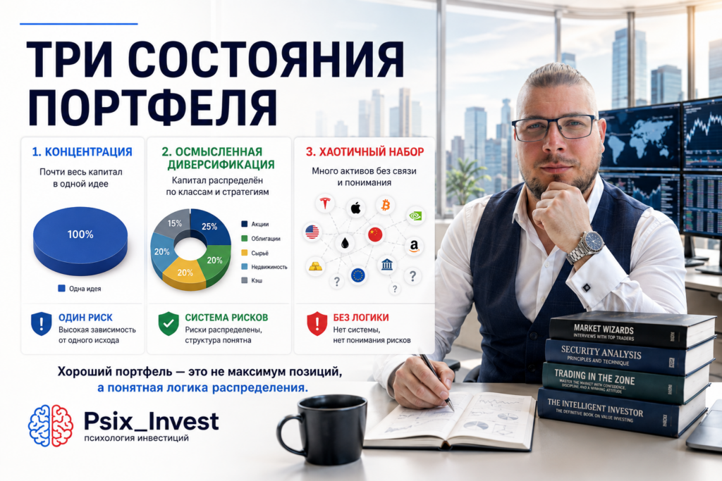 Концентрация, диверсификация и избыточное количество активов в портфеле