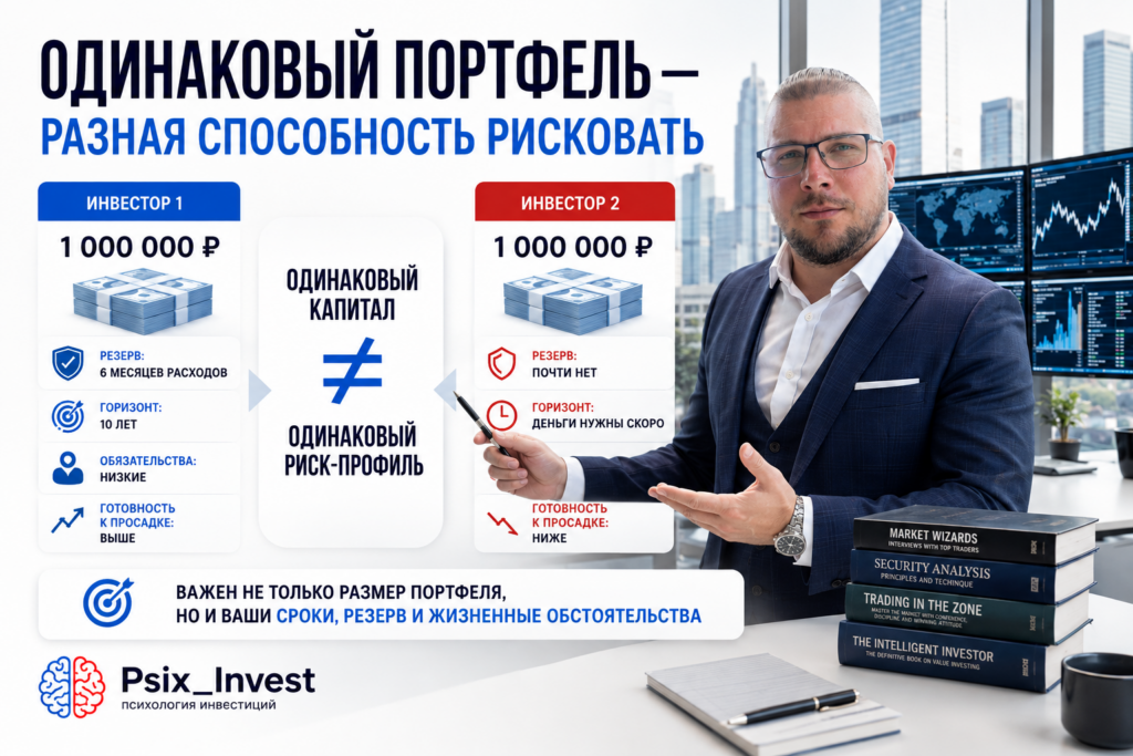Сравнение риска двух инвесторов с разной финансовой ситуацией