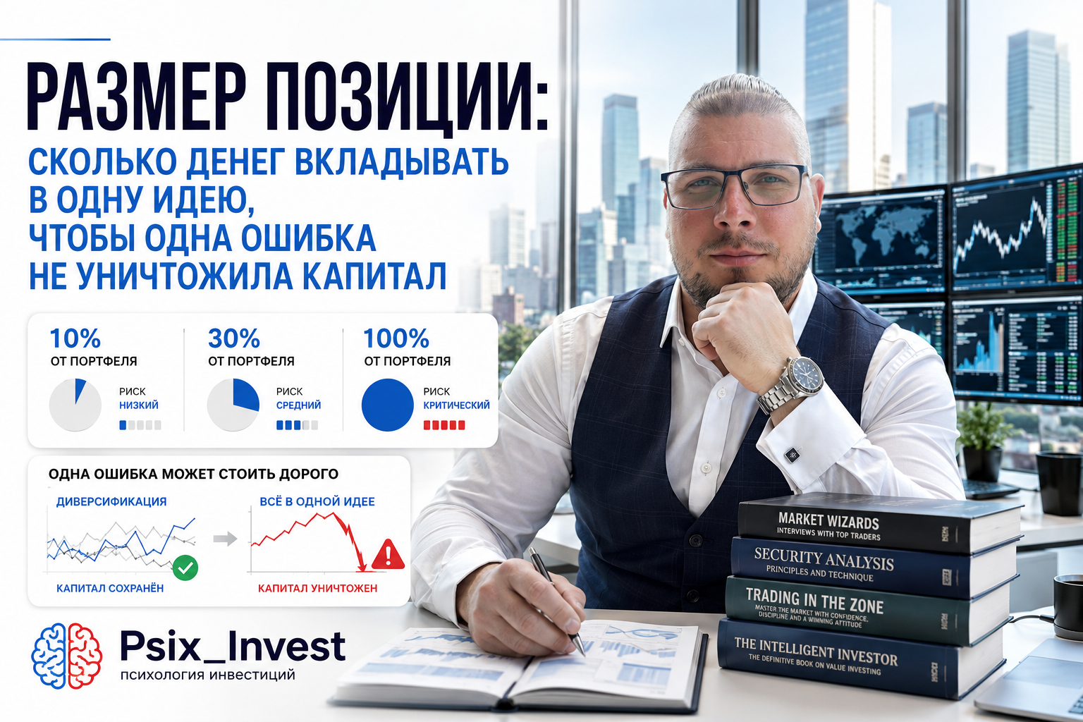 Размер позиции: сколько денег вкладывать в одну идею, чтобы одна ошибка не уничтожила капитал