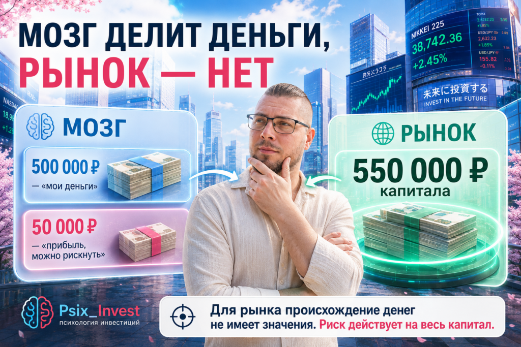 Как инвестор психологически разделяет основной капитал и полученную прибыль