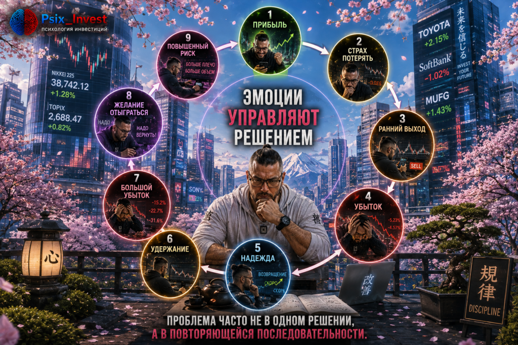Эмоциональный цикл принятия инвестиционных решений после прибыли и убытка