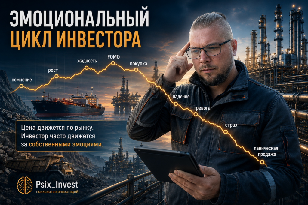 Эмоциональный цикл инвестора от жадности и FOMO до страха и продажи