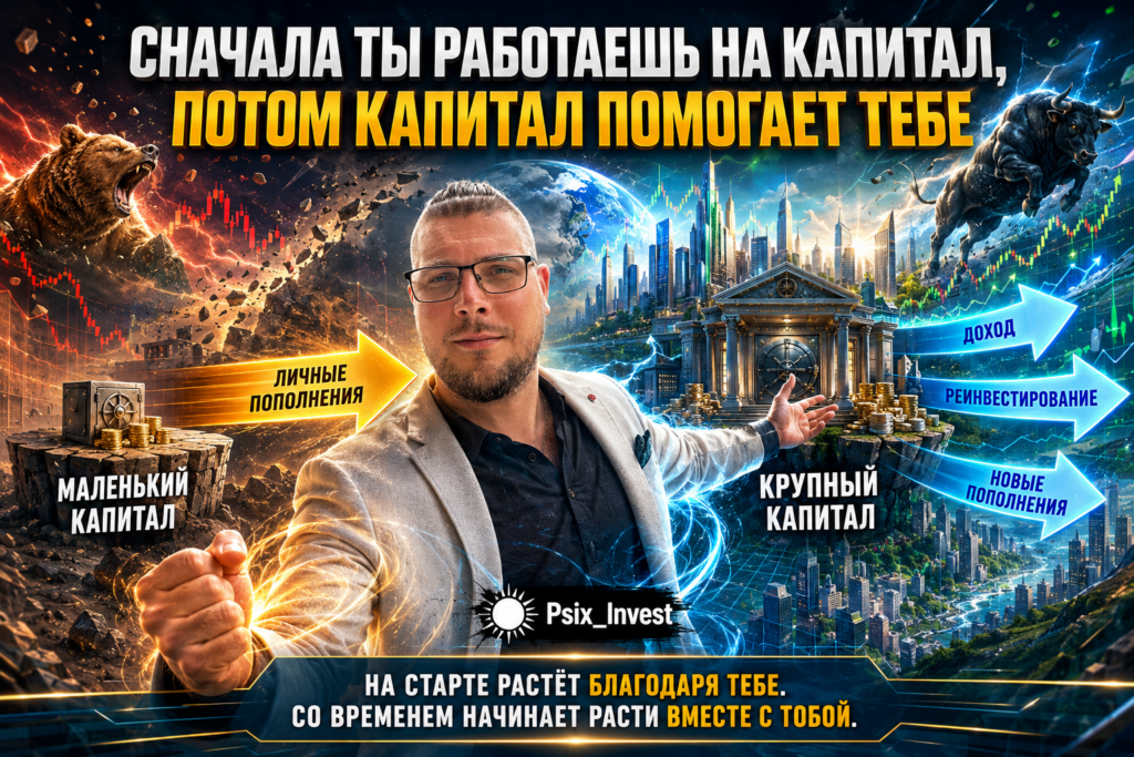 Переход от роста капитала за счёт личных пополнений к росту за счёт инвестиционного дохода