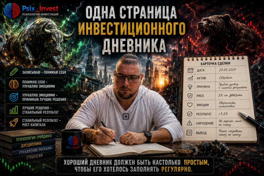 Пример простой страницы инвестиционного дневника для анализа решений
