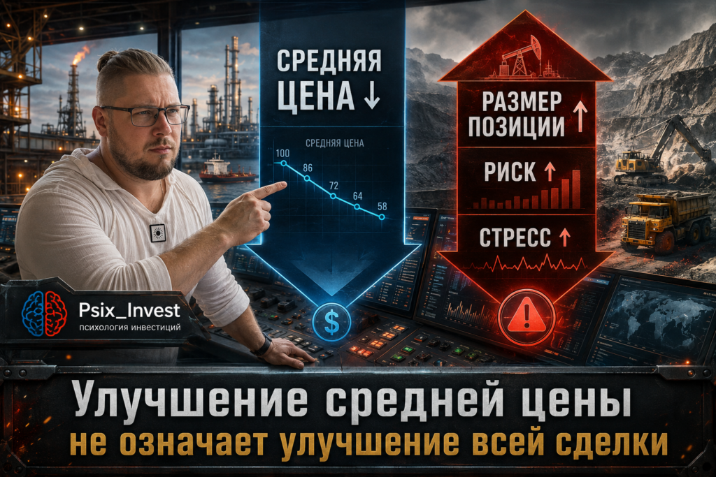 Связь снижения средней цены с увеличением финансового риска при усреднении