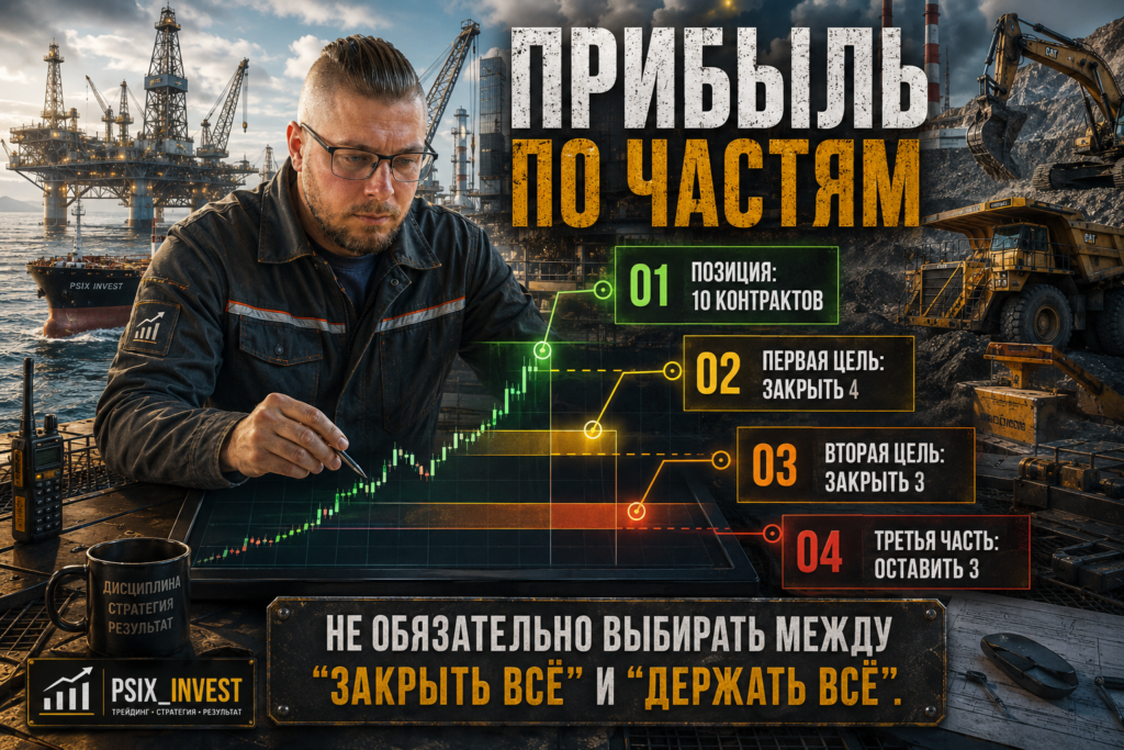Пример частичной фиксации прибыли в торговой позиции
