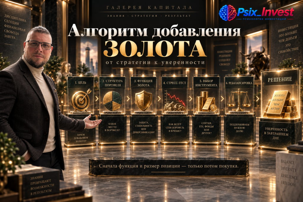 Пошаговый алгоритм добавления золота в инвестиционный портфель.