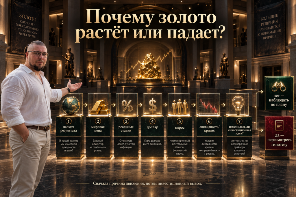 Пять факторов цены золота: реальные ставки, доллар, инфляция, спрос и курс рубля.