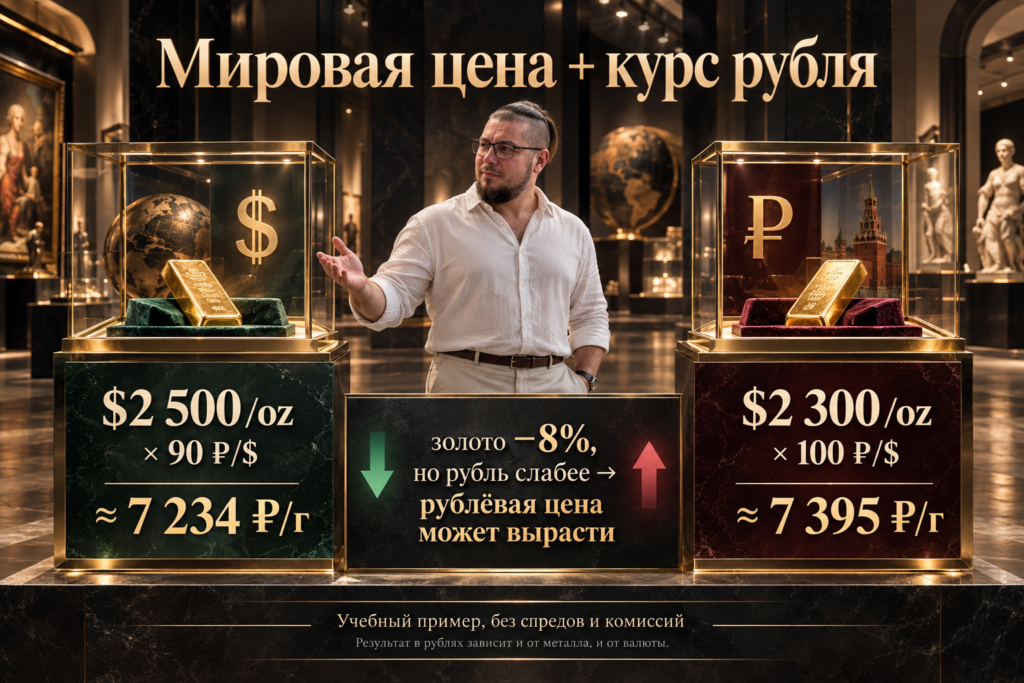 Пошаговая схема анализа причин роста, падения или коррекции золота.