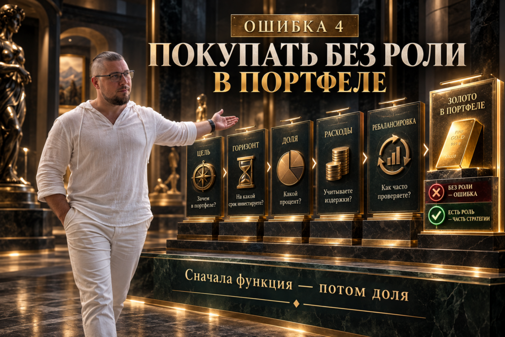 ошаговая схема проверки способа вложения в золото перед покупкой: цель, горизонт, спред, ликвидность, хранение и выход.
