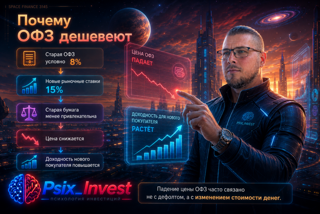 Схема влияния роста процентных ставок на цену ОФЗ