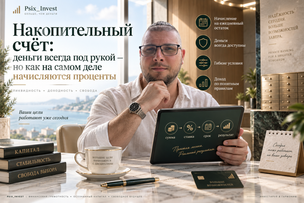 Накопительный счёт: деньги всегда под рукой — но как на самом деле начисляются проценты