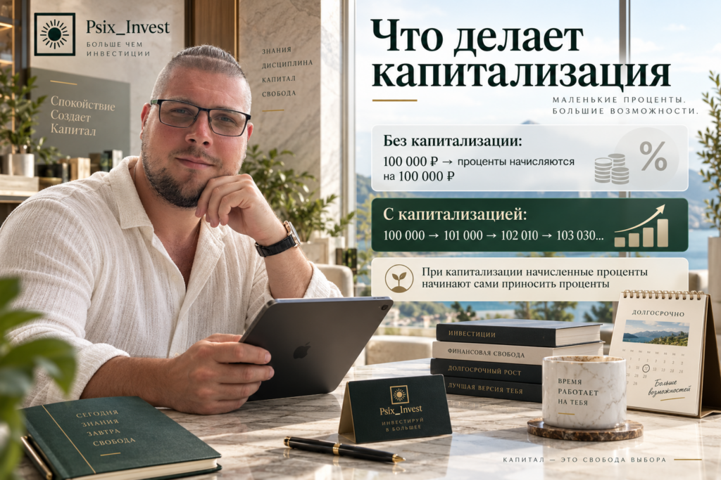 Схема работы банковского вклада от размещения денег до получения суммы с процентами