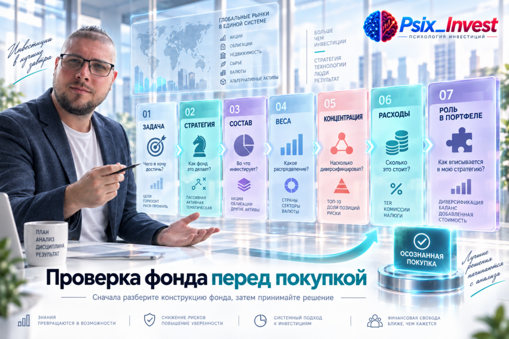 Пошаговый чек-лист анализа инвестиционного фонда перед покупкой.