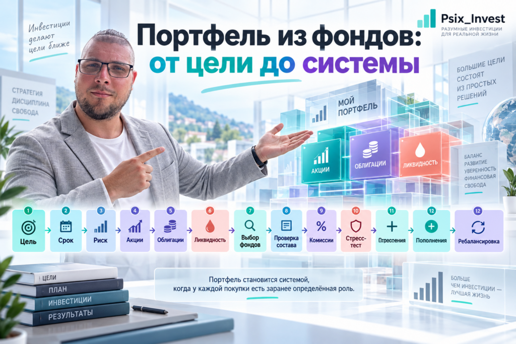 Пошаговая схема создания инвестиционного портфеля только из фондов.