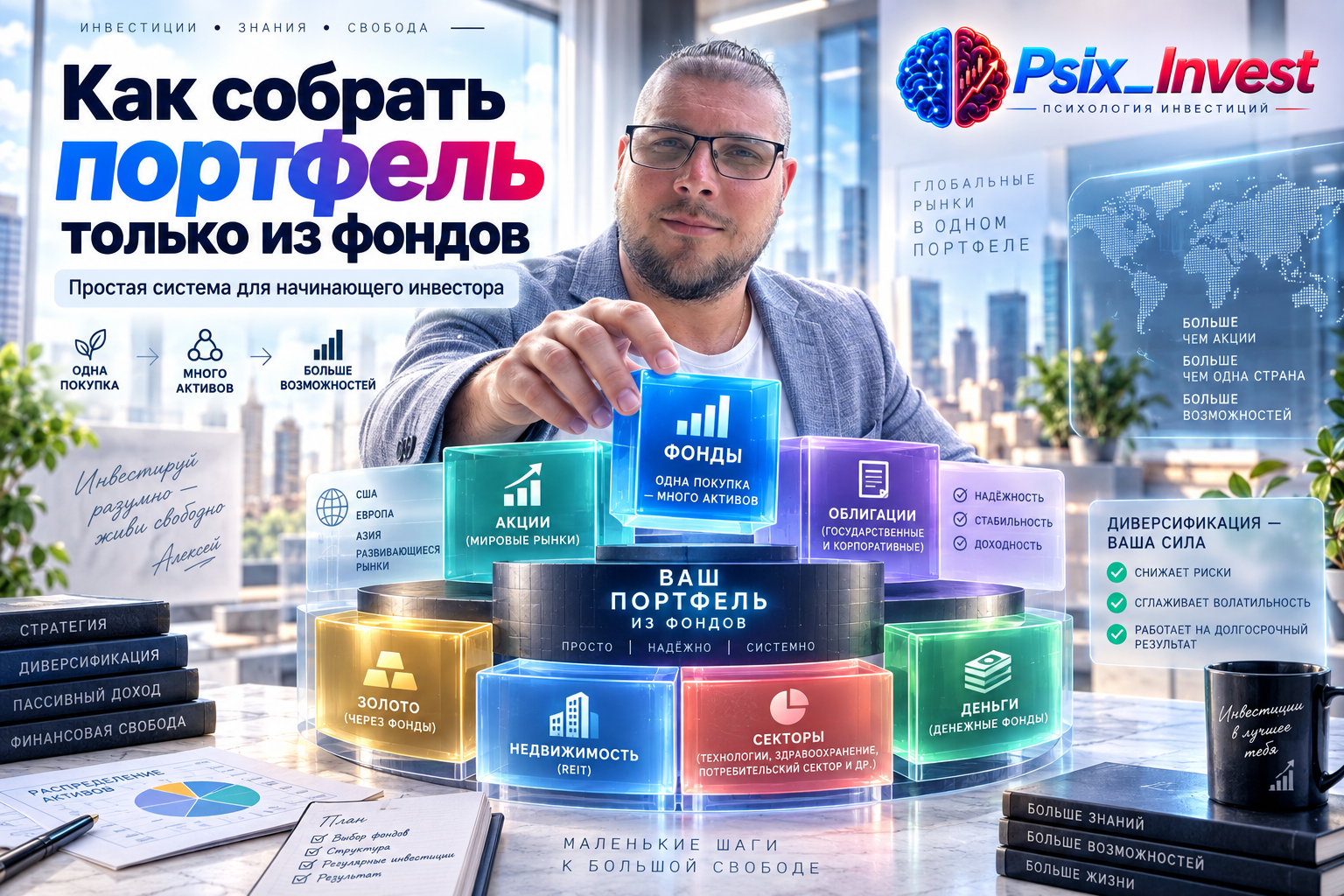 Как собрать портфель только из фондов: простая система для начинающего инвестора