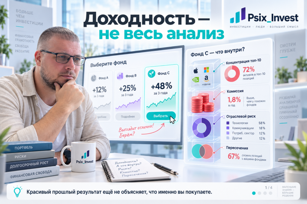 Инвестор сравнивает прошлую доходность фондов и их реальные параметры риска
