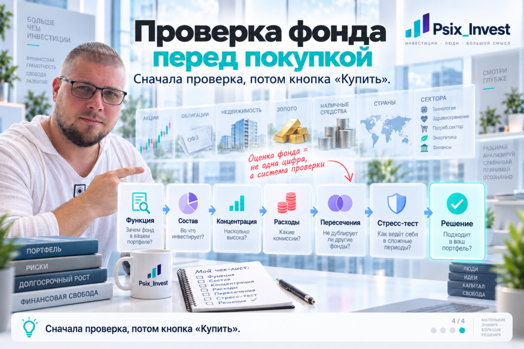 Пошаговая схема проверки инвестиционного фонда перед покупкой.