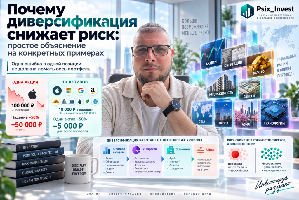 Почему диверсификация снижает риск: простое объяснение на конкретных примерах