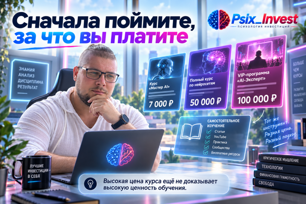 Сравнение стоимости курсов по нейросетям с самостоятельным обучением.