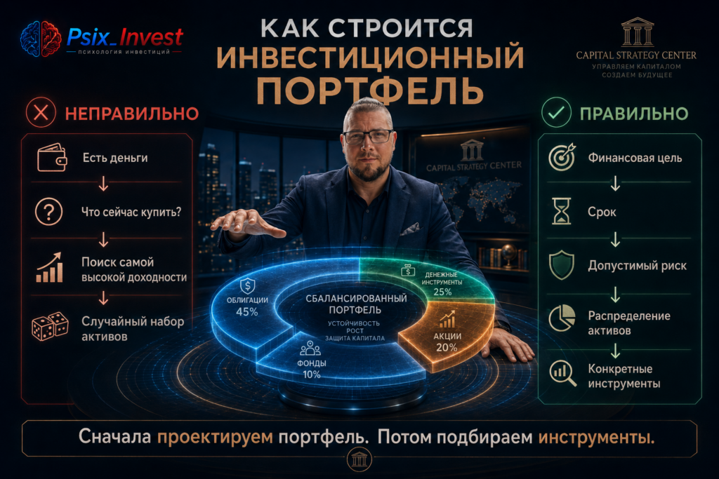 Последовательность создания инвестиционного портфеля от финансовой цели до выбора активов