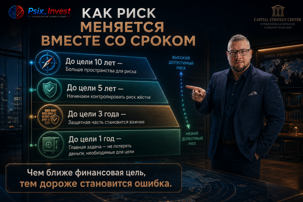 Постепенное снижение риска инвестиционного портфеля по мере приближения финансовой цели