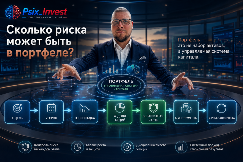 Пример структуры умеренного портфеля из акций, ОФЗ, корпоративных облигаций и денежной части