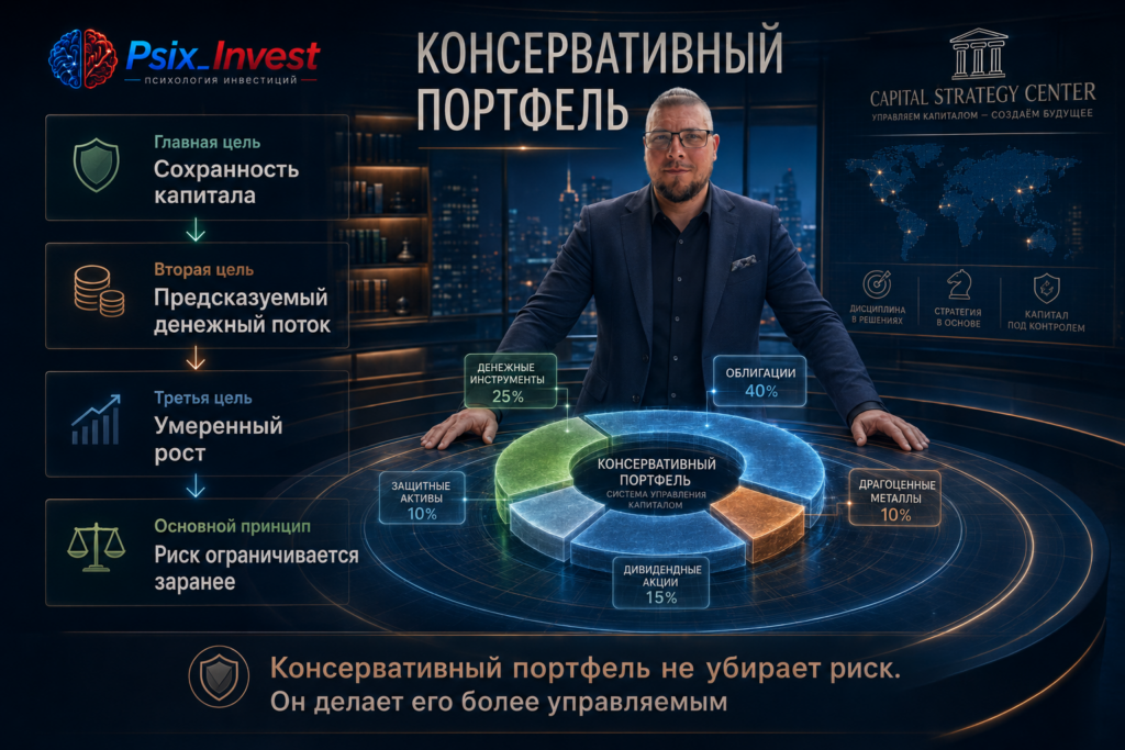 Схема целей и основных принципов консервативного инвестиционного портфеля