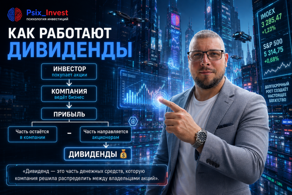 Схема распределения части денежных средств компании между акционерами в виде дивидендов