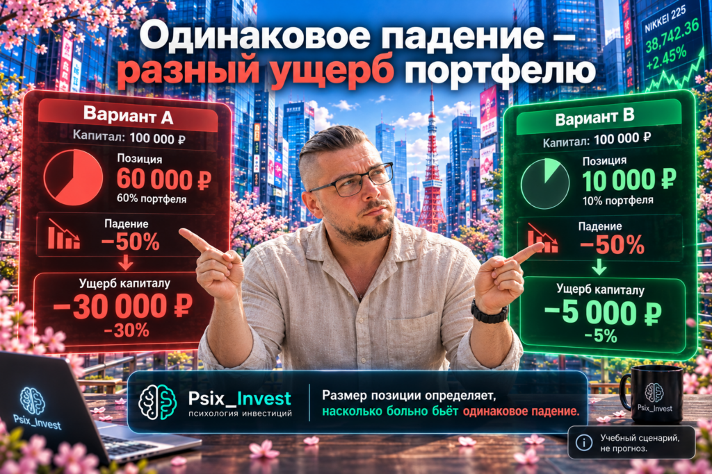 Расчёт риска: как размер высокорисковой позиции меняет потери инвестиционного капитала.